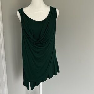 White House Black Market Small Green Cowl Neck Tank